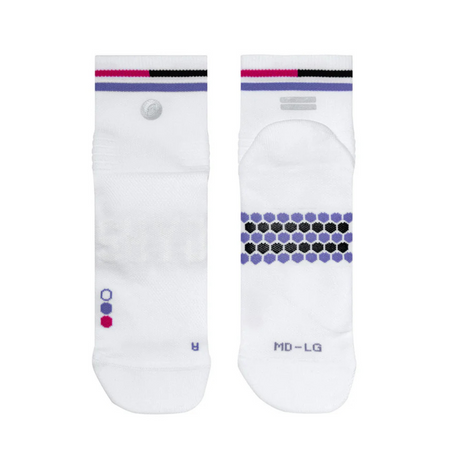 SHYU Racing Socks - Quarter Crew - White/Lavender/Magenta