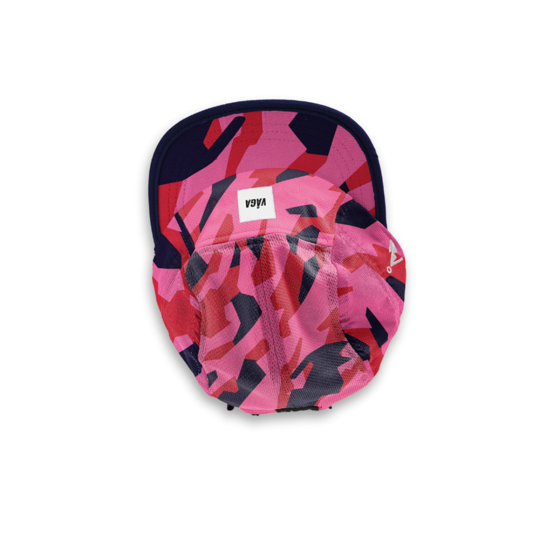 Vaga Ltd Patterned Cap - Flame Red / Poster Pink / Navy