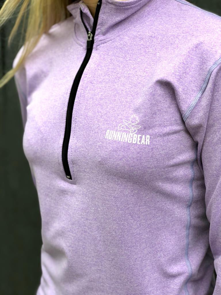 Running Bear Womens 1/2 Zip Top – Lilac