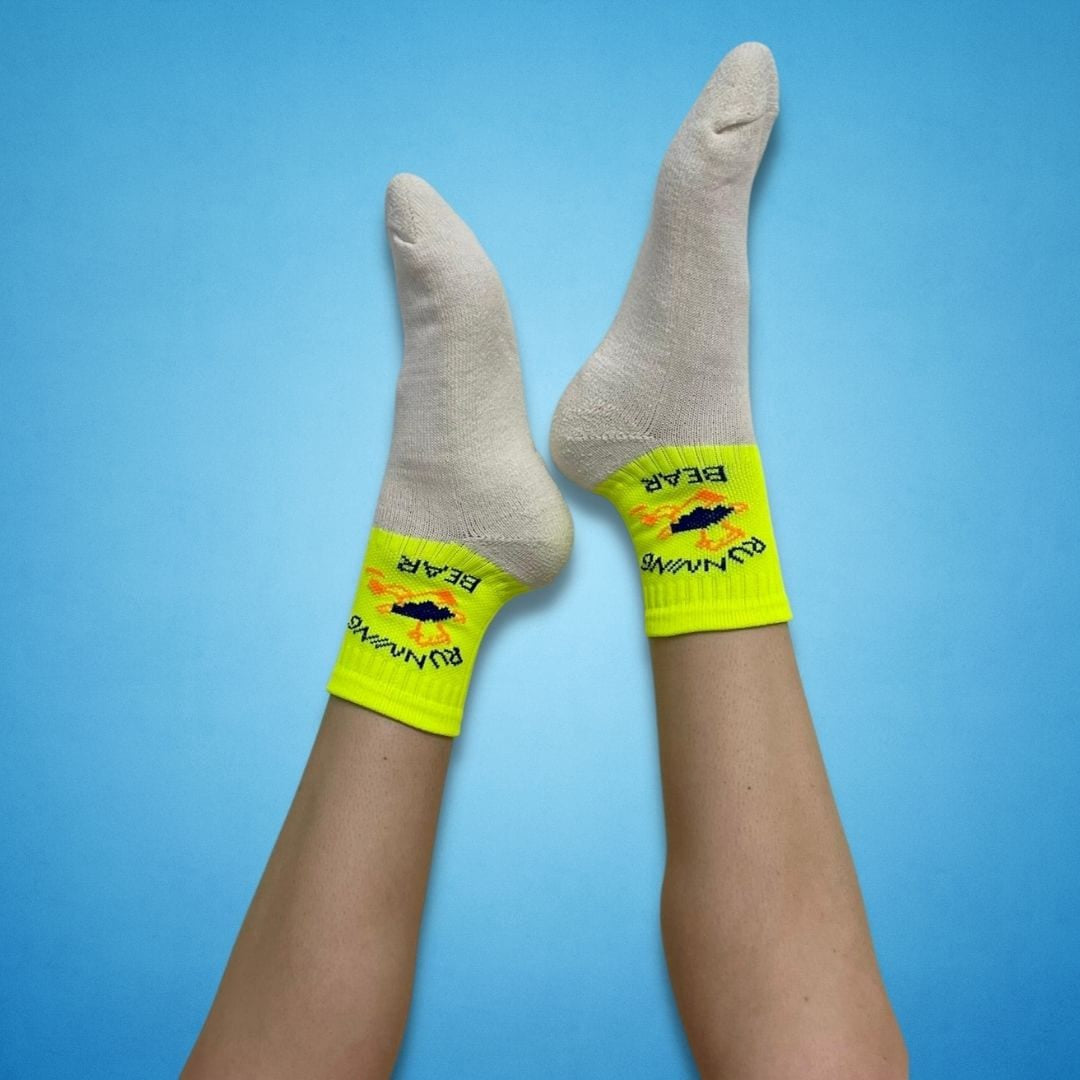 Running Bear Socks - Fluo Yellow