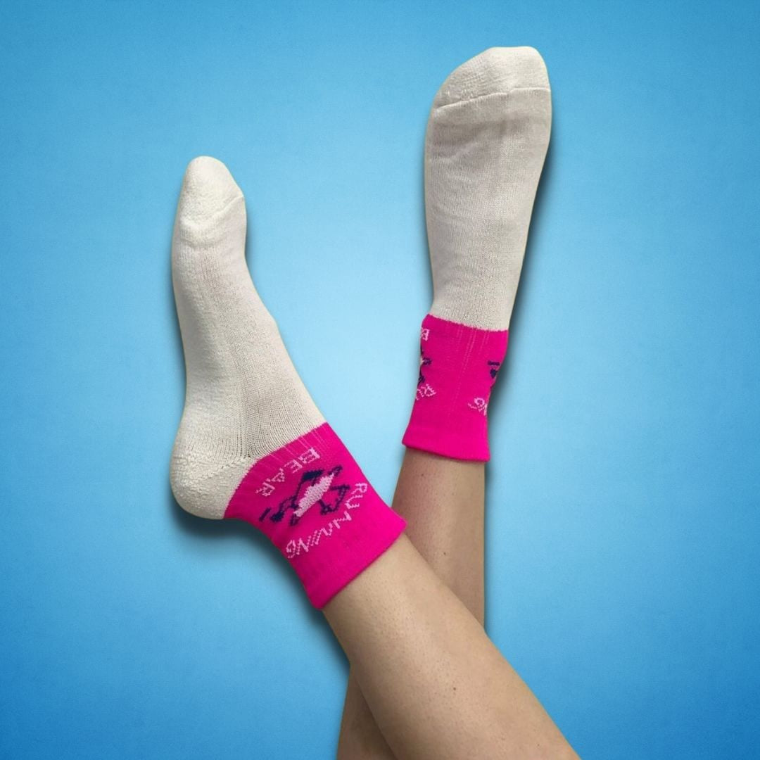 Running Bear Socks - Fluo Pink